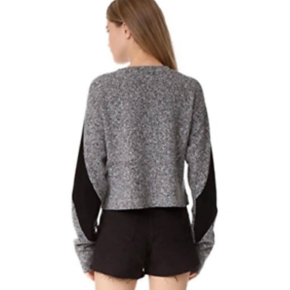 PUBLIC SCHOOL • NY Sana Black/Grey Colorblock Cropped Crewneck Knit Sweater - Picture 2 of 16